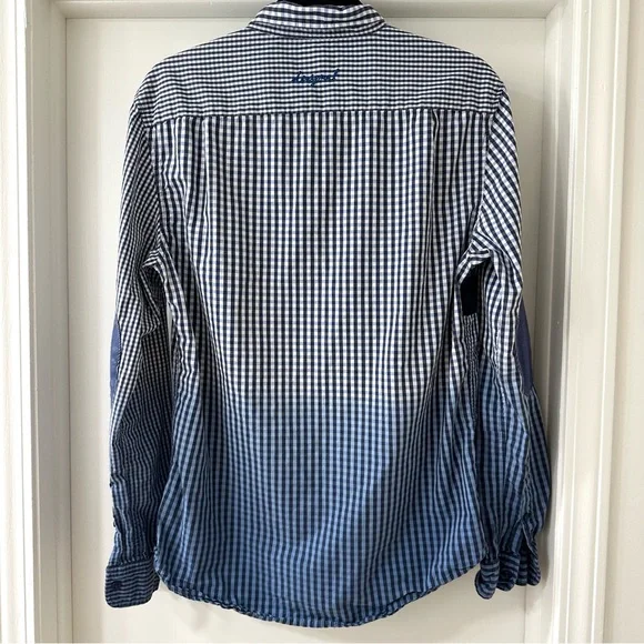 Desigual Men's Multicolor Patchwork Striped Gingham Button Down Shirt, Size M - Picture 9 of 10